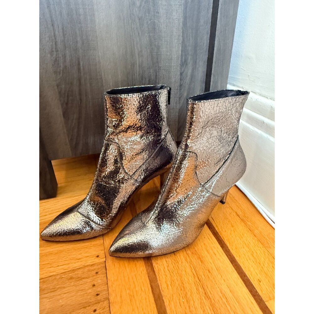 Free People Willa - silver heeled ankle boots - size EU 38 / US 8 - Picture 3 of 8